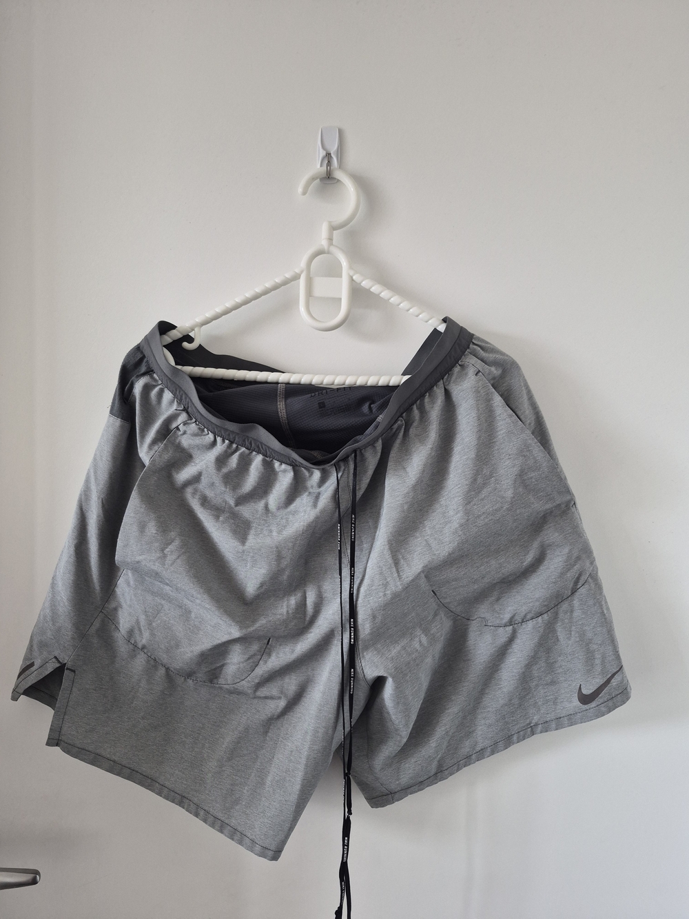 Nike Gray Athletic Training Shorts with Drawcord